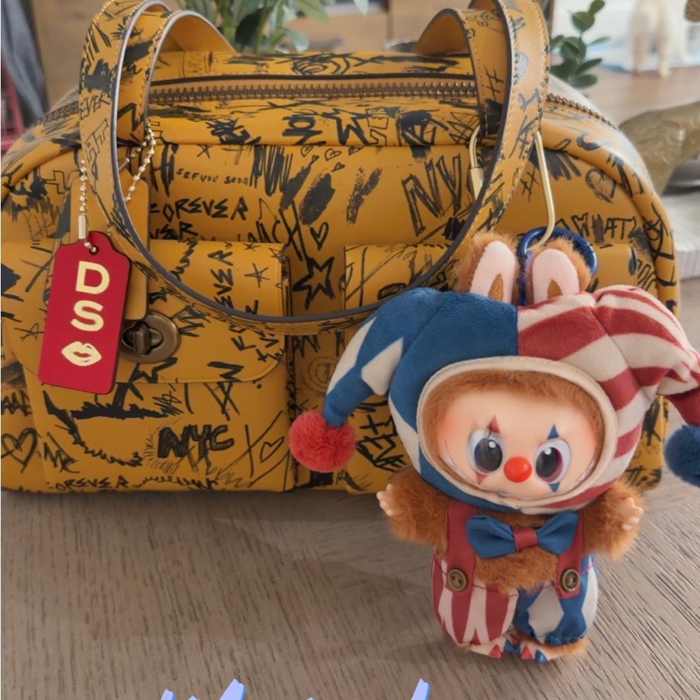 Coach Twin Turn Lock Yellow Graffiti Handbag